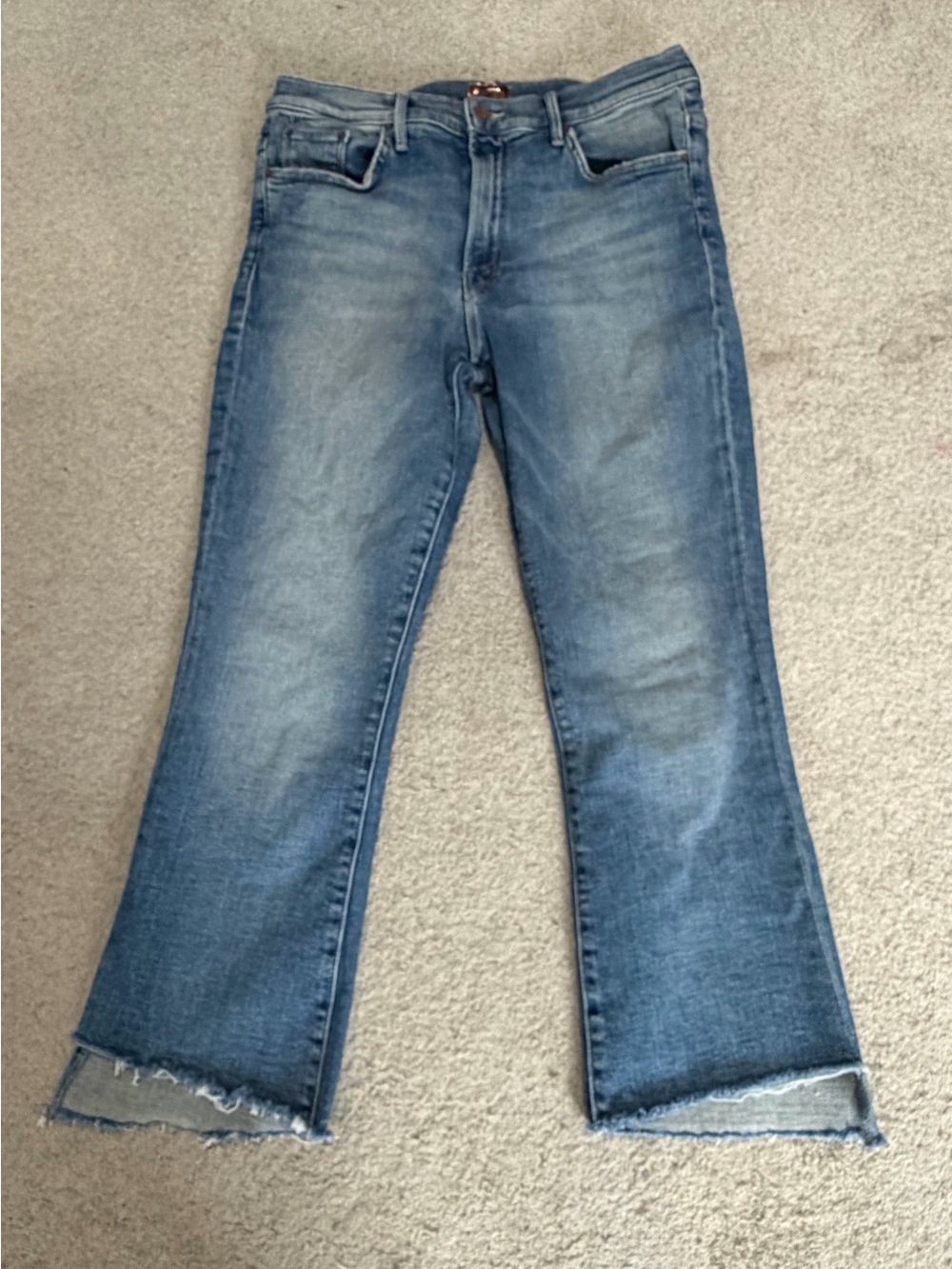 MOTHER Straight Leg Jeans in Medium Blue Wash